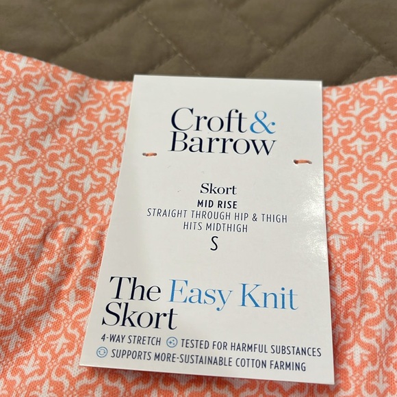 croft & barrow Pink Print Easy Pull-On Skort/NWT/S - Picture 8 of 11